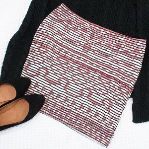 THML | Black White Red Mini Skirt | M